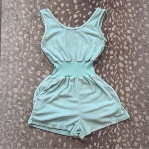 Vintage 80’s terry cloth romper.  Carriage court by sears beautful mint green